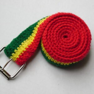 Crochet Rasta Belt - green, gold, red