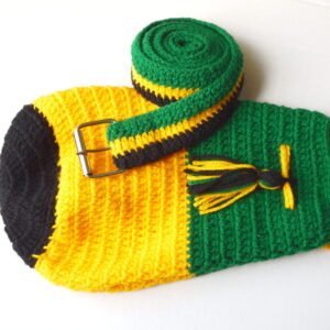 Jamaican Crochet Reggae Bag and Belt Set